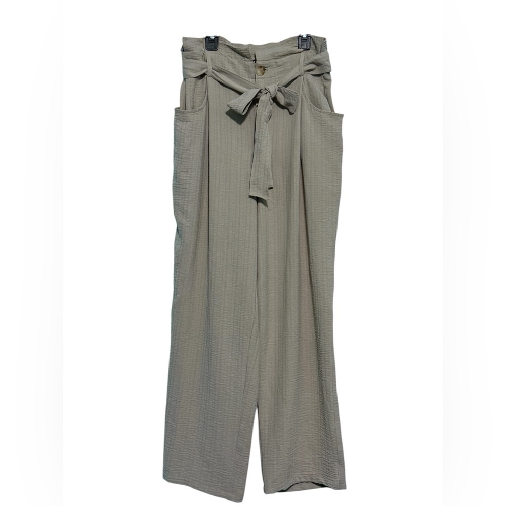 Zara Wide-Leg Tie-Waist Jumpsuit - Tan color - Picture 2 of 8